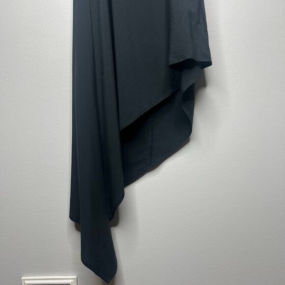 Asymmetrical Black Midi Dress Halter Sz 0 Whimsigoth Dark Fairy Grunge Y2K Witch - Picture 5 of 12